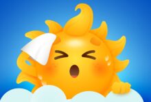 Hot summer sale lettering and sun cartoon character